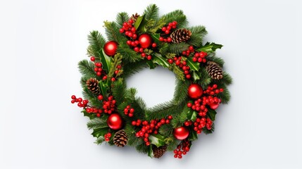 Fototapeta na wymiar Christmas Wreath for Merry Christmas and Happy New Year