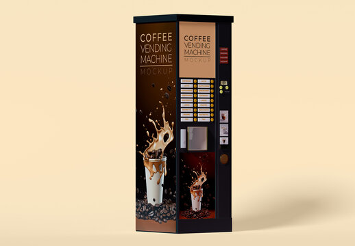 Side View Coffee Vending Machine Mockup