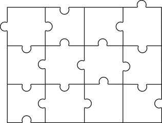 Fototapeta premium Jigsaw puzzle template to help you create your own custom jigsaw puzzle, jigsaw puzzle background, Blank jigsaw puzzle template, Vector jigsaw puzzle design