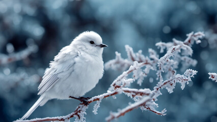  Un uccellino bianco incantevole