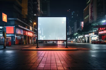Fotobehang Mock up Corporate branding billboard. isolate background. Generative AI © itchaznong