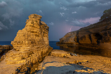 Kerpe resort. Cliffs on the Black Sea coast of Kocaeli province. Turkish travel points. Kandira, Turkey