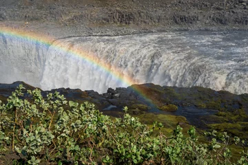 Foto op Canvas A Rainbow at Iceland's Hafragilsfoss Waterfall in Vatnajokull National Park © Zack Frank