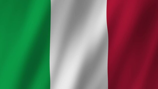 Italy National Flag. National 3d Italy flag waving. Flag of Italy footage video waving in wind. Italian Tricolour Flag 