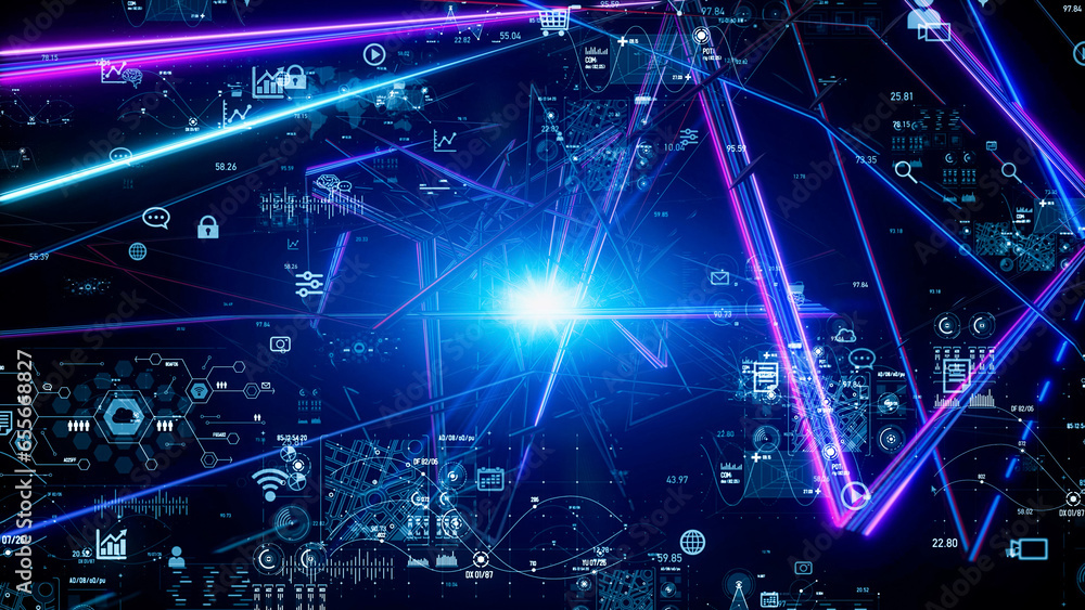 Aufkleber Digital transformation concept. System engineering. GUI (Graphical User Interface).