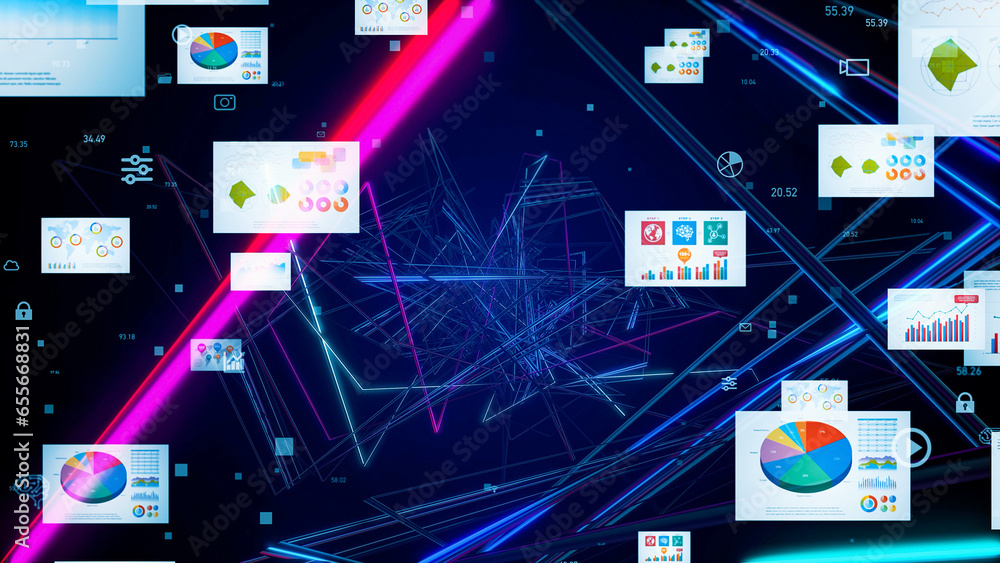 Poster digital documents and communication network concept.