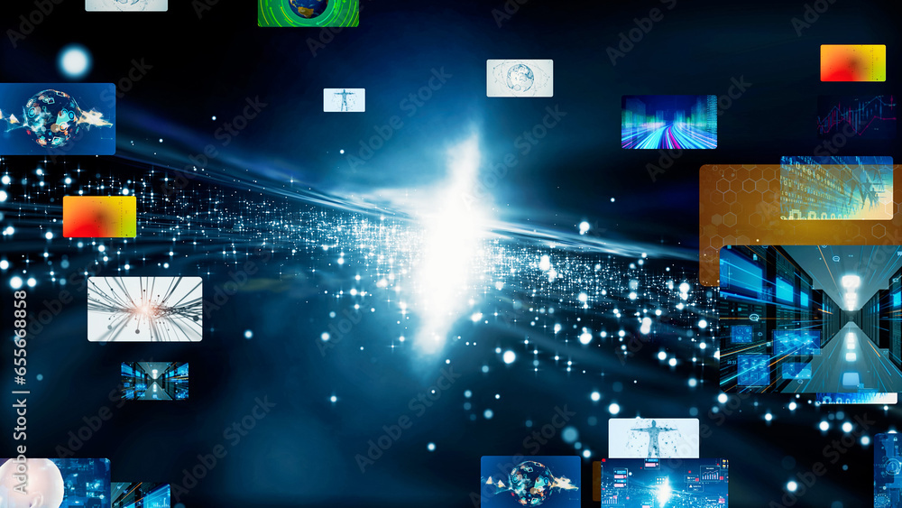 Aufkleber digital contents concept. nft. non-fungible token. image generation ai.