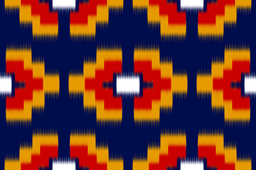 Beautiful ethnic tribal pattern art. Ethnic ikat seamless pattern. American and Mexican style. Design for background, wallpaper, illustration, fabric, clothing, carpet, textile, batik, embroidery.