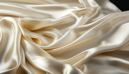 Luxurious pearl silk wallpaper with wrinkles and folds.