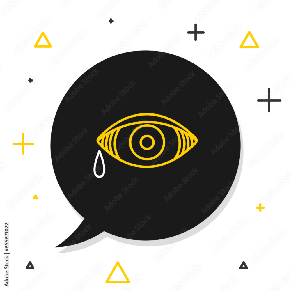 Sticker Line Reddish eye due to viral, bacterial or allergic conjunctivitis icon isolated on white background. Colorful outline concept. Vector