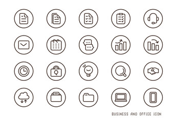 シンプルなビジネスのアイコンセット 線画のアイコン