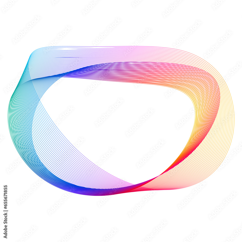Poster design element circle. isolated bold vector colors golden ring from. abstract glow wavy stripes of m