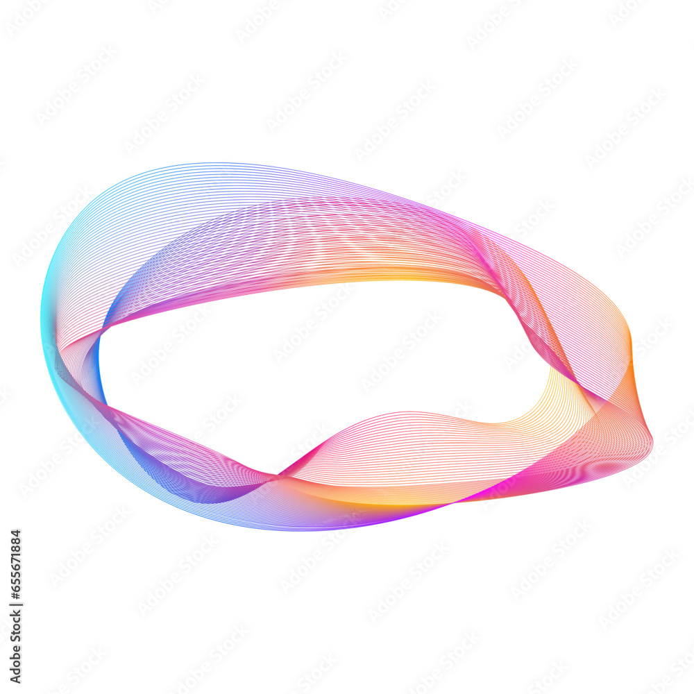 Poster design element circle. isolated bold vector colors golden ring from. abstract glow wavy stripes of m