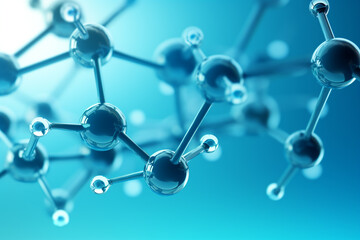 illustration of blue background with hydrogen molecule. Created with Generative AI	