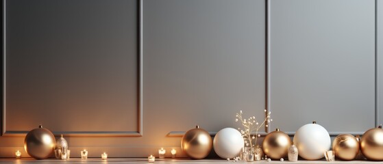 Minimal christmas backdrop with space for product representation, generative ai