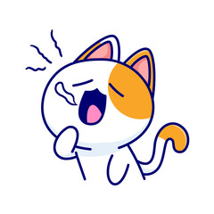 cute cat character sleepy pose illustration emotes sticker element collection isolated