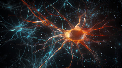 Neuron network in the brain.