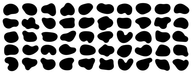 Amoeba blob shape vector illustration set