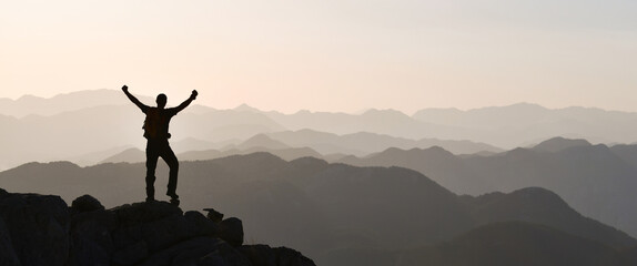 Young Man Watching the Sunset