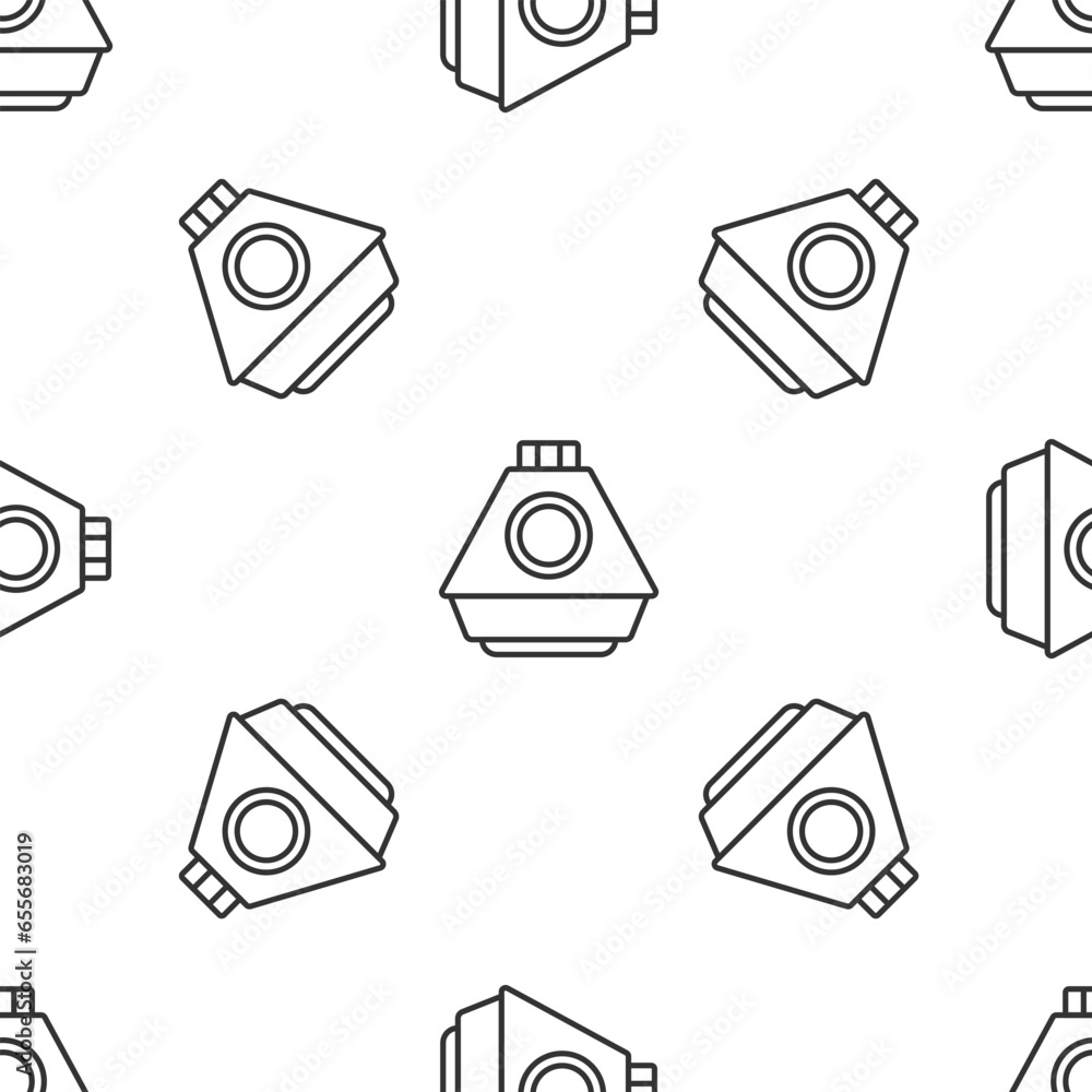 Poster grey line space capsule icon isolated seamless pattern on white background. vector