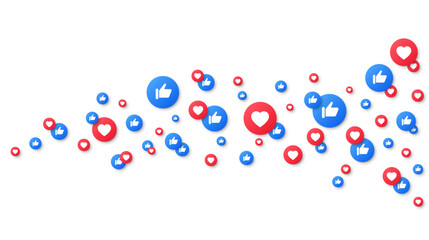 Social media background. Brunch of like and thumb up buttons. Vector EPS 10