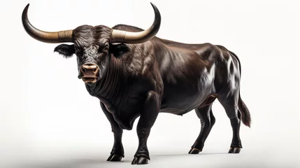 Fototapeten Black bull isolated on white background 3d illustration © Nataliia