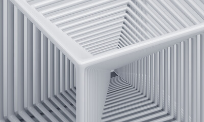 Fototapeta premium Abstract structure, white background design, 3d render