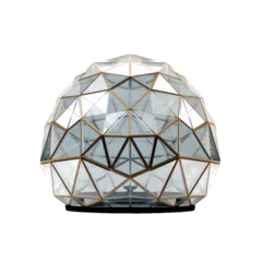 Tableaux ronds sur aluminium brossé Half Dome Geodesic dome isolated on transparent background