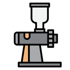 Illustration of Coffee Grinder Machine design Filled Outline Icon