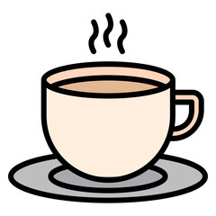 Illustration of Coffee Cup design Outline Filled Icon