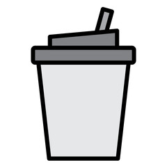 Illustration of Coffee Paper Cup design Outline Filled Icon