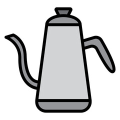 Illustration of Coffee Pot design Outline Filled Icon
