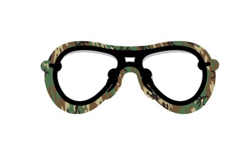 glasses isolated on a white background . military concept style 