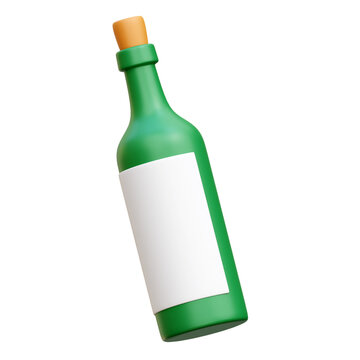 Wine Bottle 3d Icon Illustrations