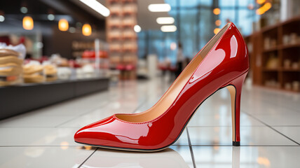 red high heel shoes - obrazy, fototapety, plakaty