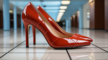 red high heel shoes