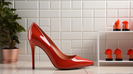 red high heel shoes