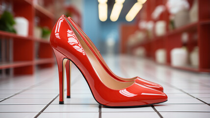 red high heel shoes