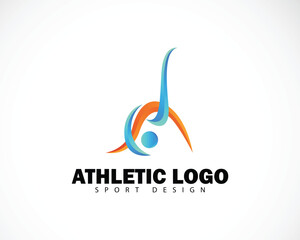 athletic logo creative yoga design people abstract sport beauty