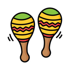 Well designed icon of maracas, music and instrument concept