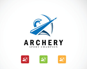 archer logo creative sport design concept abstract champion athletic icon web