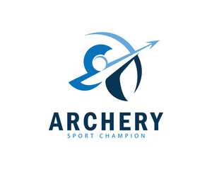 archery logo creative icon design abstract sport champion athletic