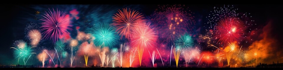 Fototapeta na wymiar Colorful fireworks and celebrations