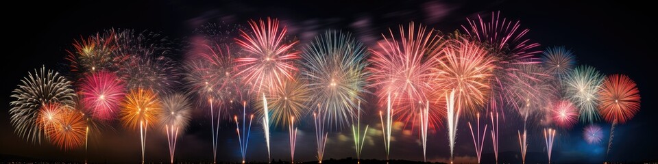 Fototapeta premium Colorful fireworks and celebrations