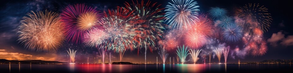 Fototapeta na wymiar Colorful fireworks and celebrations