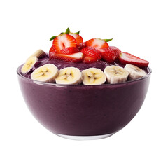 AÇAÍ BONITO TIGELA COM BANANA E MORANGOS 