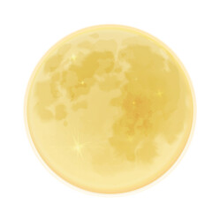 Full moon on transparent background