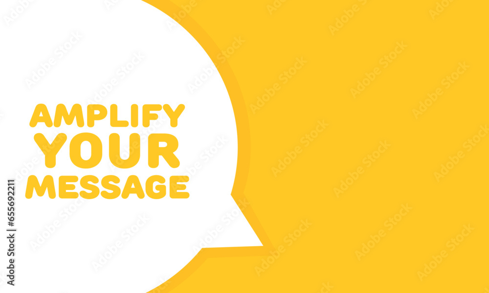Aufkleber amplify your message icon. flat, yellow, message bubble, amplify your message icon. vector icon