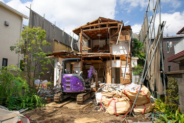 戸建住宅の解体現場