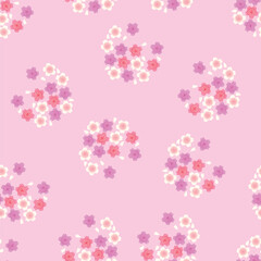 Japanese Sweet Bouquet Circle Vector Seamless Pattern